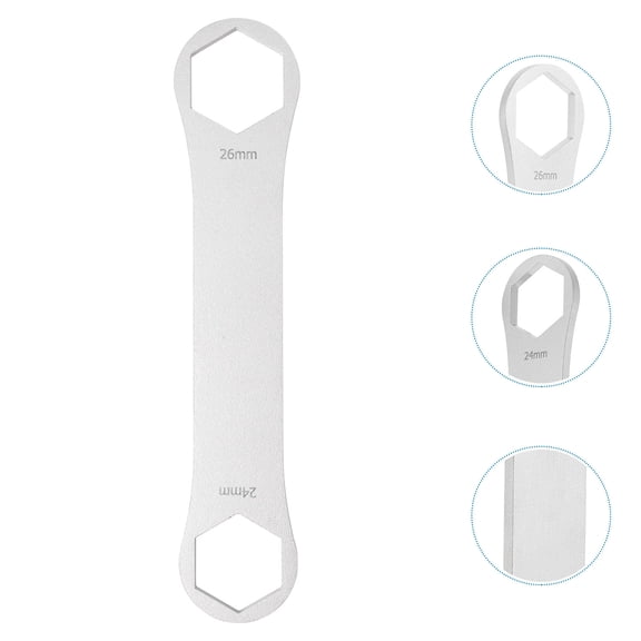 Luxshiny Double Front Fork Spanner Wrench, Plated Stainless Steel Cycling Tool for Bike Repair