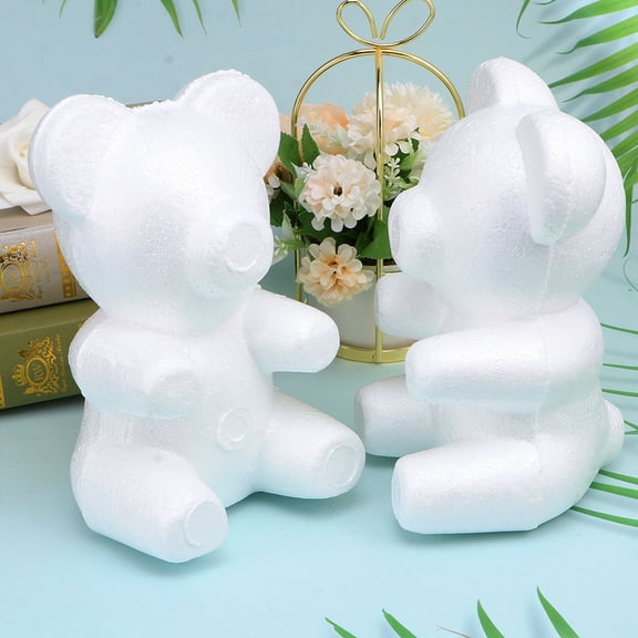Luxshiny 6pcs Foam Bear Craft Model Kit White Educational Toy for Kids Art Projects and Home Decoration