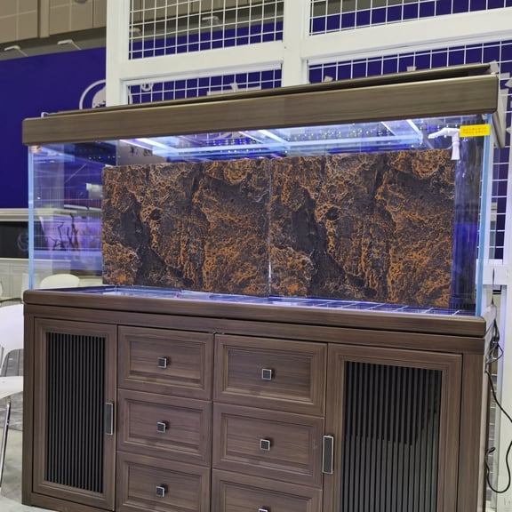Luxshiny 3D Plastic Rock Background Panel for Aquarium and Reptile Terrariums, Multi-Color High Realism Decoration