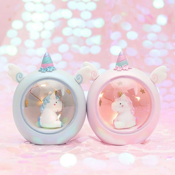 Luxshiny Decorative Night Light Unicorn Night Light Projector Lamp Pink 1Set