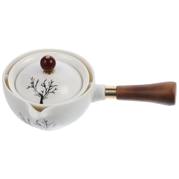 Luxshiny Delicate Ceramic Tea Kettle with Side Handle and 360 Rotation for Convenient Tea Making