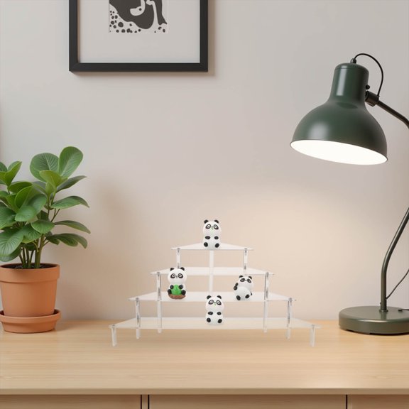 Luxshiny Desktop Acrylic 3 Tier Display Stand with Modular Design for Cosmetics Perfume and Collectible Showcase