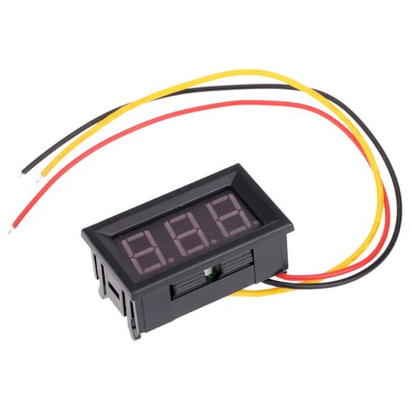 Luxshiny Digital Display Voltmeter Black Three Wire Dc Voltmeter with Automatic Decimal Positioning