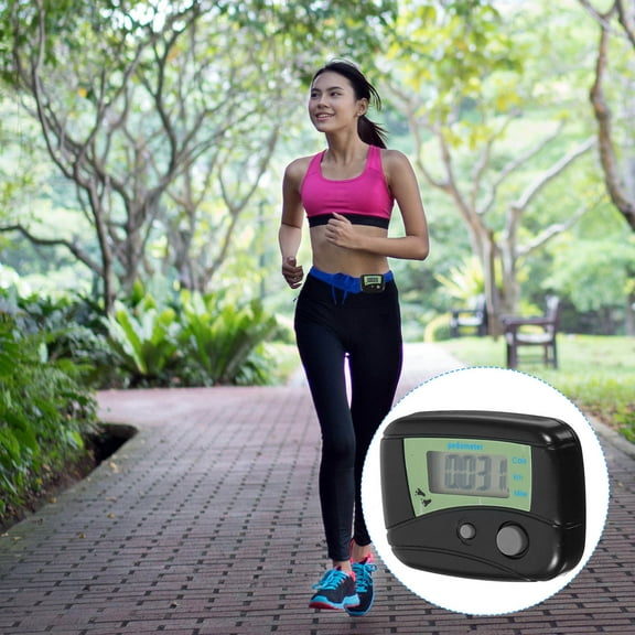 Luxshiny Digital Step Counter Pedometer Black with Built in Clip and Multi Functional Modes