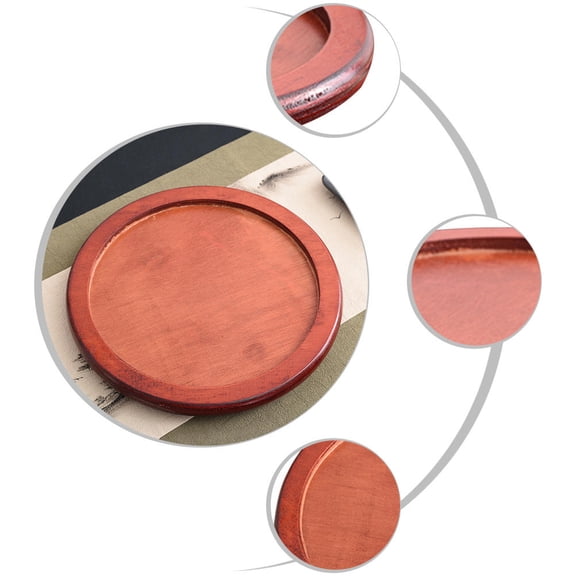 Luxshiny Thickened Heat Resistant Pot Base Tray Wood Chocolate 1Set