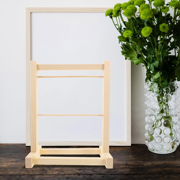 Luxshiny Doll Clothing Rack Wooden Hangers for Home Khaki Multifunctional Miniature Dollhouse Accessories 37.5 x 12.5 x 19.5 cm