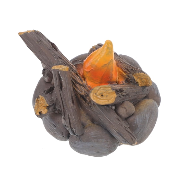 Luxshiny Miniature Dollhouse Bonfire Model Fake Fire Decoration Dark Grey 1 Piece for Home Ornaments