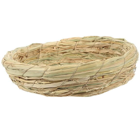 Luxshiny Dove Pigeon Nest Handcrafted Grass-shaped for Parrot Rabbit Easy to Clean Beige 1Pack