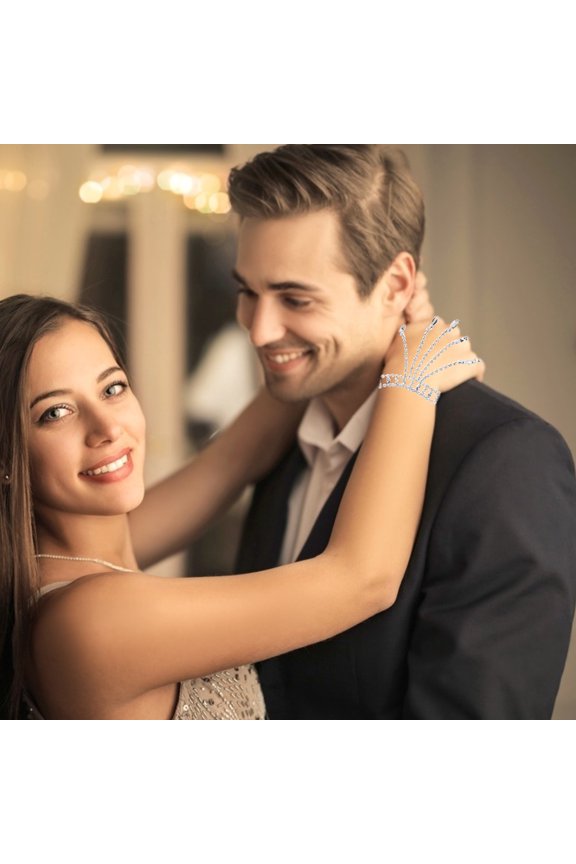 Durable Alloy Hand Chain with Ring Bracelet for Special Occasion Wear