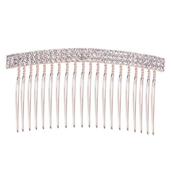 Luxshiny Durable Alloy Rose Plated Gold Hair Accessories Rhinestone Hairpin for Wedding and Parties