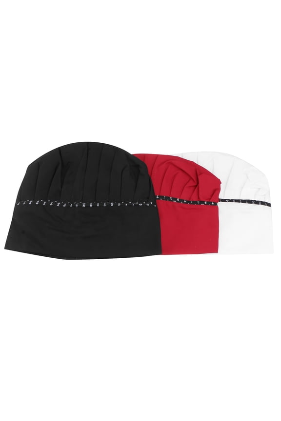 3Pcs Kitchen Working Hat Assorted Color Wear Resistant Cotton Material