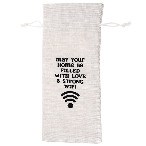 Luxshiny Linen Wine Bottle Tote Bag with Drawstring Closure, Easy to Carry Wrap for Wine and Liquor Bottles