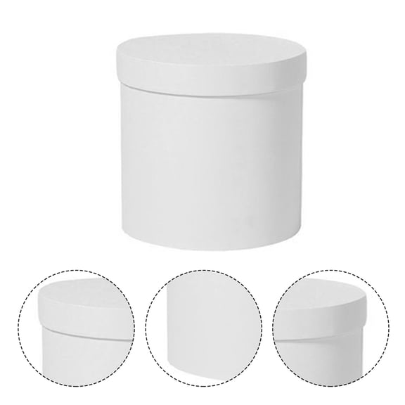 Luxshiny Durable Paper Flower Box White Cylinder for Floral Arrangement and Event Decor