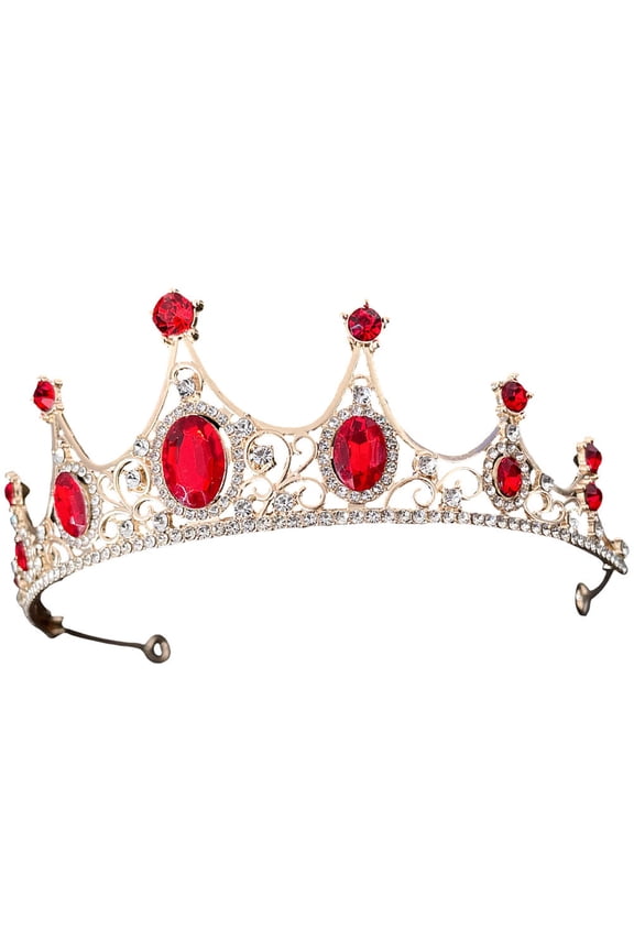 Red Rhinestone Headband Bridal Headdress for Weddings, Special Occasions, and Elegant Celebrations
