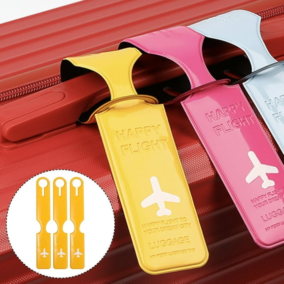 Luxshiny Durable Yellow Travel Luggage Tag with ID Label for Easy Identification and Storage 3pcs