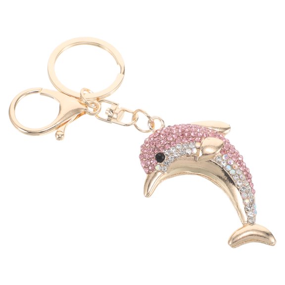 Luxshiny Durable Zinc Alloy Keychain Sparkling Rhinestone Bag Charm