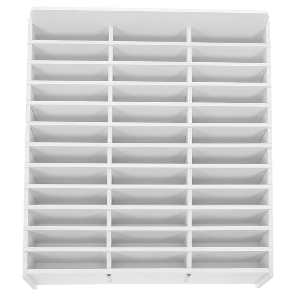 Luxshiny Easy Assembly Wooden Cell Phone Rack with 36 Slots for Classroom and Office
