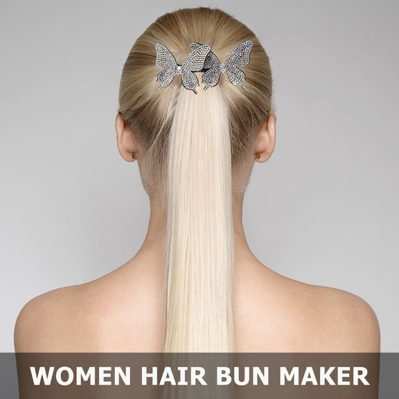 Luxshiny Easy Bun Hair Bun Maker Titanium in Silver for Emergency 1Pcs