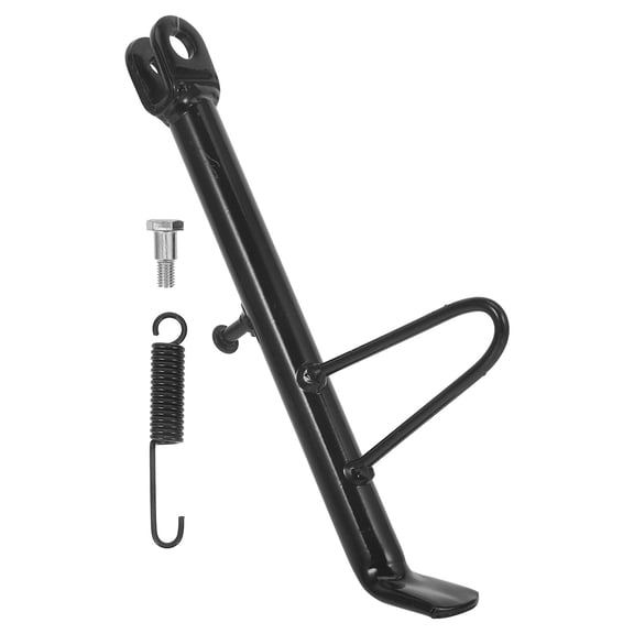 Luxshiny Durable Iron Motorcycle Side Kickstand, Easy Installation, Adjustable, Black Finish