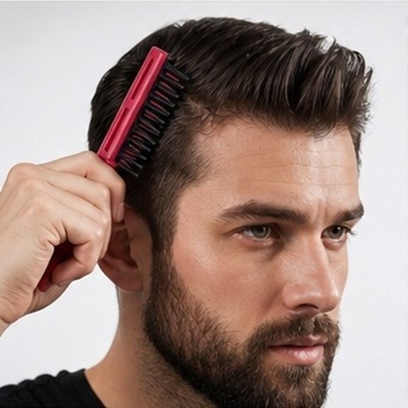 Luxshiny Easy to Use V Shaped Hair Comb in Red with Anti Static ABS Material for Home and Travel