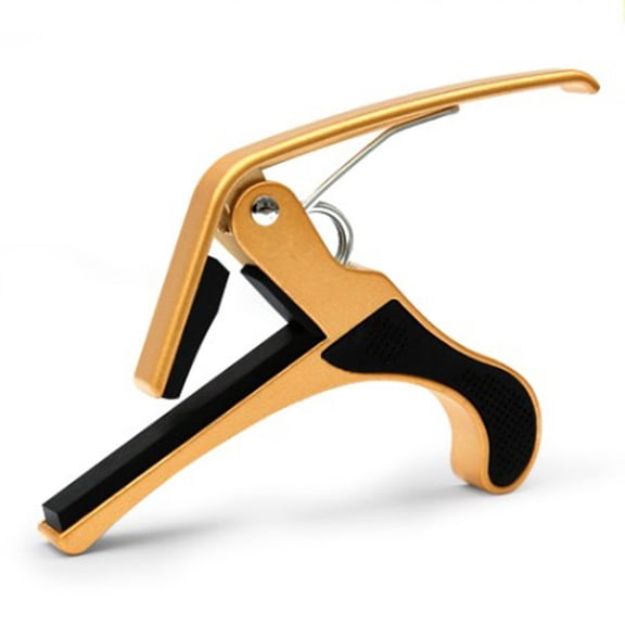 Luxshiny Electric and Acoustic Guitar Capo Metal Clamp in Golden for Quick Tune Adjustment
