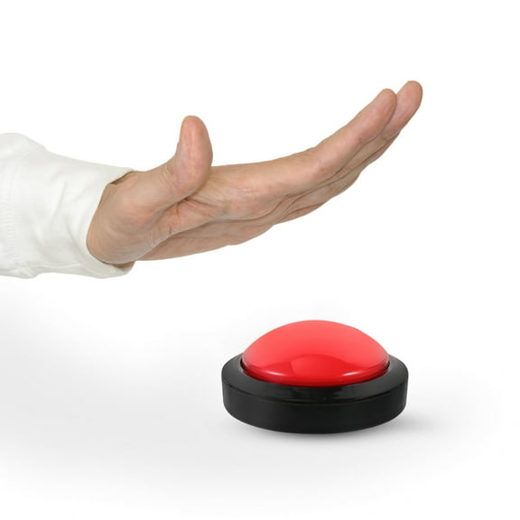 Luxshiny Electronic Squeeze Responder for Game Red Round Button with Lighted Buzzer Alarm