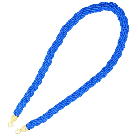 Luxshiny Elegant Blue Braided Queue Barrier Rope with Hooks for Quick Setup and Removal
