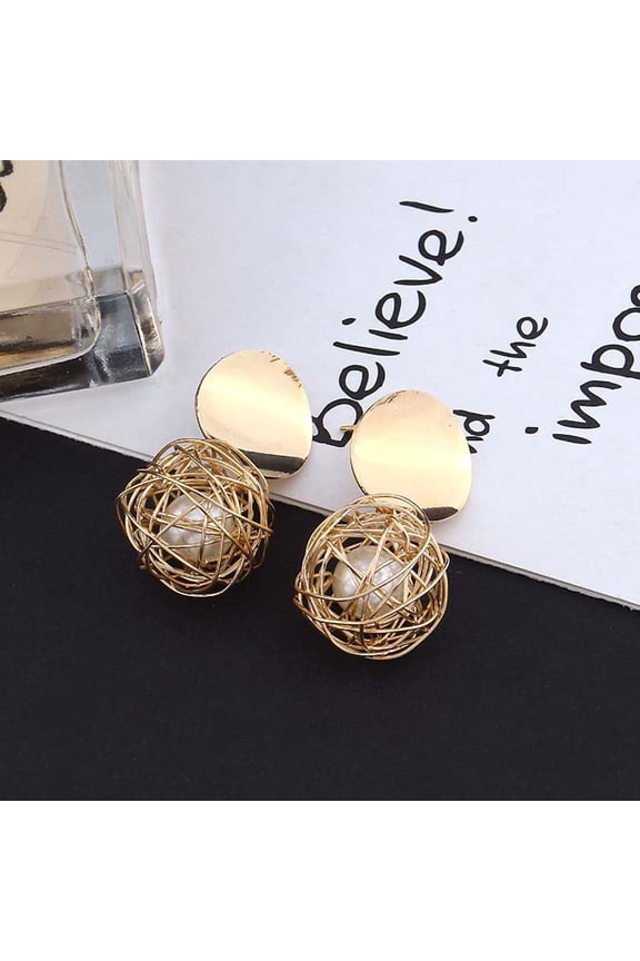 Elegant Khaki Vintage Earrings for Women's Fashion Lightweight Alloy Drop Studs Perfect for Parties or Gifting