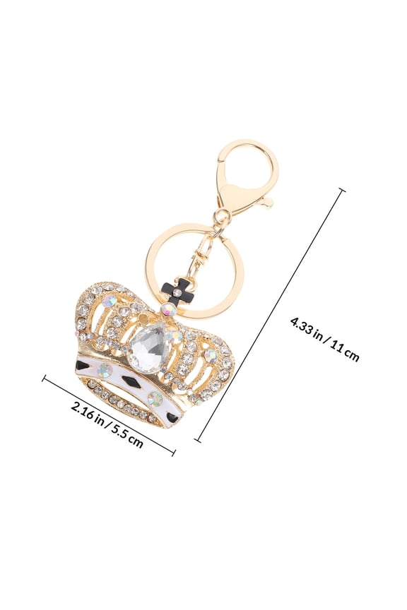 Elegant Sparkling Crown Keychain with Crystal Pendant for Handbag Accessory