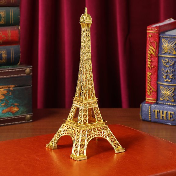 Luxshiny Elegant Vintage Eiffel Tower Figurine Golden Desktop Ornament for Unique Home Decoration