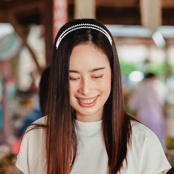 Luxshiny 4Pcs Wedding Headband Crown with Rhinestone Crystal Embossed Flower Design for Bride