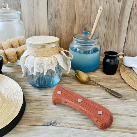 Luxshiny 1Set Brown Solid Wood Replacement Handle for Kitchen Knives with Easy Installation