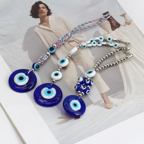 Luxshiny Evil Eye Keyring with Glass and Zinc Alloy Material for Decoration Assorted Color