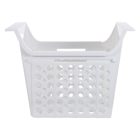 Luxshiny White Expandable Wire Freezer Basket Adjustable Chest Freezer Organizer Bin for Refrigerator Storage and Kitchen Use