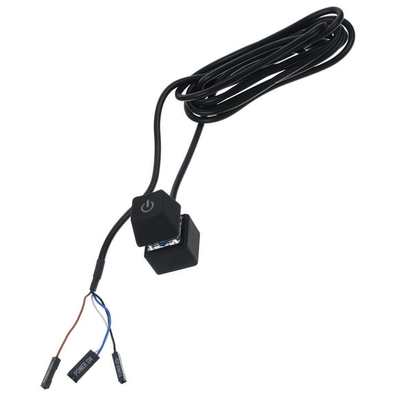 Luxshiny External Power Button for Pc Desktop Computer with Built-in LED Light Black