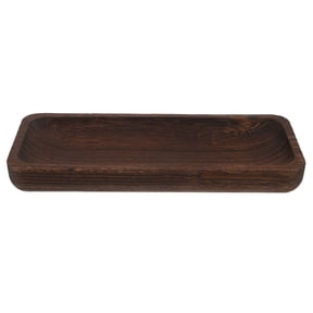 Luxshiny Solid Wood Decorative Tray Brown Rectangle for Dining Table Bathroom Vanity Organizer