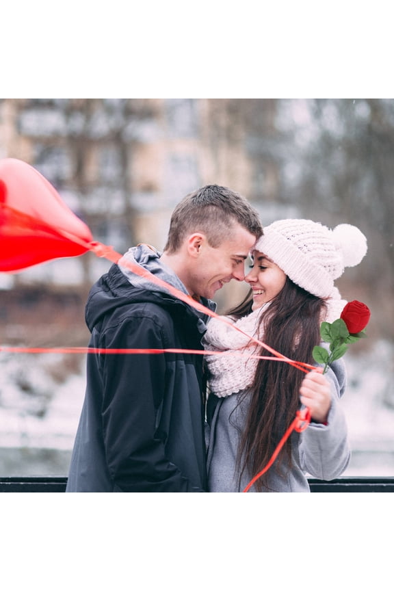 Red Box for Wedding Proposal, Unique Simulated Flower Design, Elegant Case