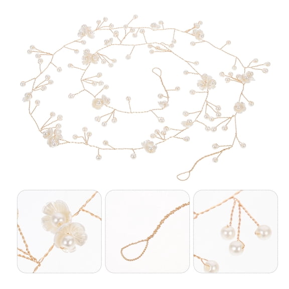 Luxshiny Fashionable Golden Wedding Headband with Inlaid Rhinestone Hair Vine