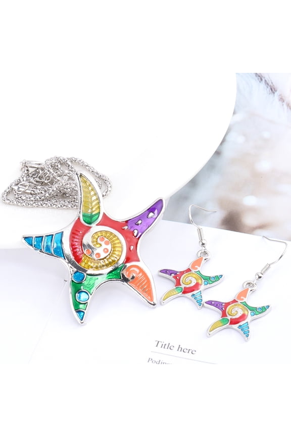 Fashionable Star Necklace and Earrings Set for Prom and Evening Soiree