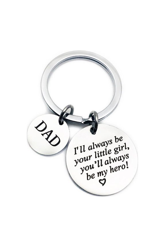 Father Necklace Set with Stainless Steel Keychain Plated Stylish Pendant for Holiday Gifting