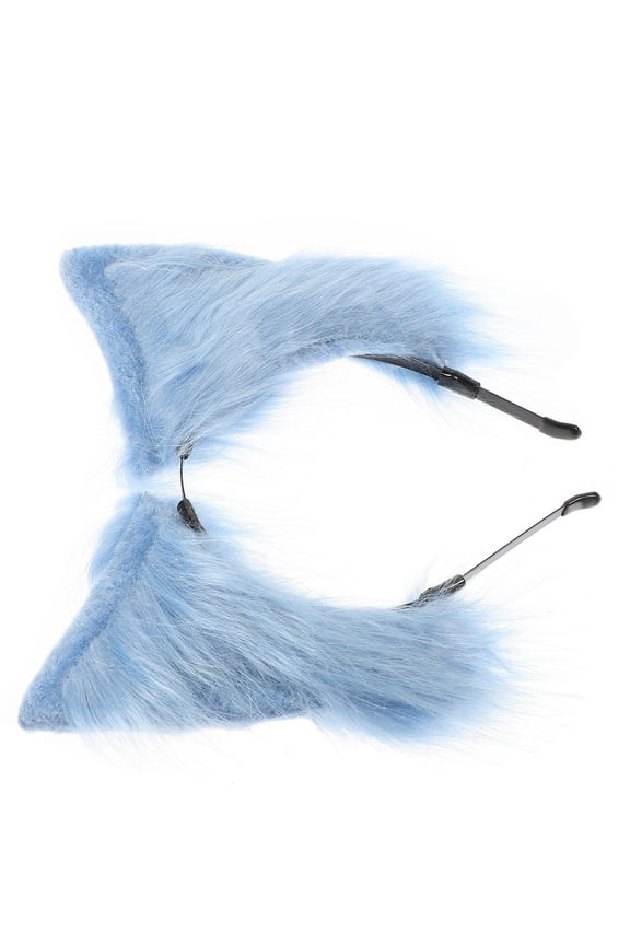 Decorative Headband Furry Cat Ears Blue 1Pcs