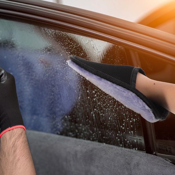 Luxshiny Washable Faux Lambswool Car Mitt Multi-Color for Shining and Stain Removal