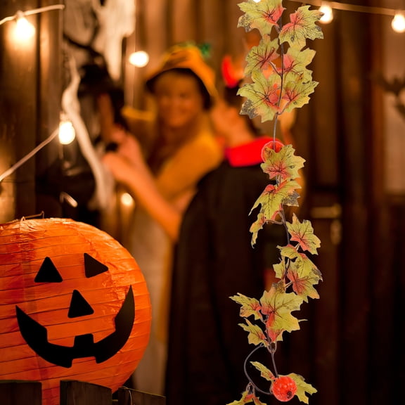 Luxshiny Festival Decorations Pumpkin Vine Decoration Silk Assorted Color 1Pack