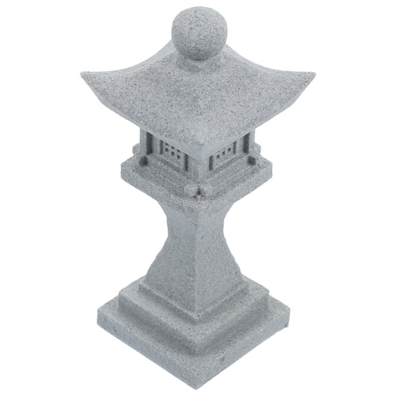 Luxshiny Grey Resin Landscape Pavilion Model - Scenic Decorative Set for Home, Garden, Office Display