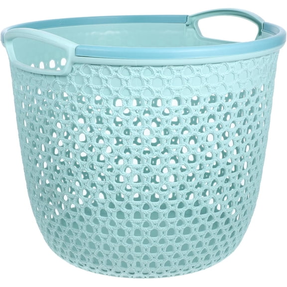 Luxshiny Flexible Laundry Basket Large Plastic Clothes Hamper with Carry Handle Ventilated Laundry Basket Washing Clothing Storage Bin for Bathroom Laundry Room
