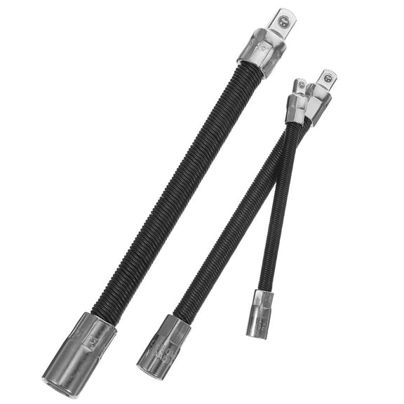Luxshiny Flexible Ratchet Wrench Extension for Home Repair and Automotive Use Black Steel 3/8 Extension Bar