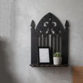 Luxshiny Floating Black Wood Shelf Cathedral Arch for Wall Mounted ...