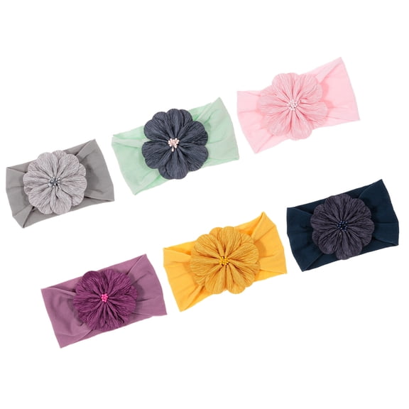 Luxshiny 6Pcs Cloth Flower Headband Assorted Colors Lightweight and Soft for Decoration