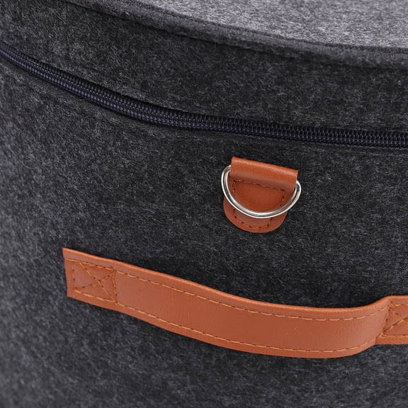 Luxshiny Foldable Felt Hat Storage Bucket with Transparent Front for Compact Travel Use