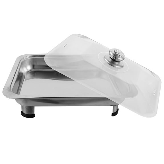 Luxshiny Food Tray With Lid Buffet Server Dish Rectangular Plastic 1Pack